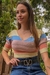 Cropped Tricot Modal Manga Curta Listras - loja online