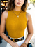 Blusa Tricot Gola Alta Sem Manga - Fashion Majestic