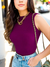 Blusa Tricot Gola Alta Sem Manga - Fashion Majestic