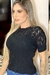 Blusa Tricot Manga Curta Gola Alta - Fashion Majestic