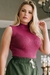 Blusa Tricot Gola Alta Sem Manga - Fashion Majestic