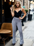 Calça Flare Crepe Jacquard Cós Alto Geométrica - comprar online