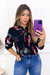 Blusa Crepe Manga Longa Beija Flor - Fashion Majestic
