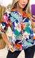 Blusa Crepe Manga Longa Detalhe Floral - comprar online