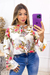 Blusa Crepe Manga Longa Frente Babado - Fashion Majestic