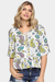 Blusa Manga Curta Crepe Gota Amarração Paisley