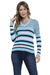 Blusa Tricot Manga Longa Listra Gola V - loja online