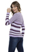 Blusa Tricot Manga Longa Listra Gola V - Fashion Majestic