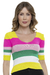 Cropped Tricot Modal Manga Curta Listras - loja online