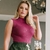 Blusa Tricot Gola Alta Sem Manga - Fashion Majestic