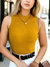Blusa Tricot Gola Alta Sem Manga - Fashion Majestic