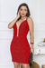 Vestido Curto Crepe Lurex Tule - comprar online
