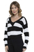 Blusa Tricot Manga Longa Gola V Listra - comprar online