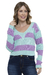 Imagem do Blusa Tricot Manga Longa Gola V Listra