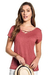 Blusa Mangas Curtas Cotton Decotado Tiras