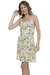 Vestido Curto Viscolycra Alças Folhas Verde Vazado - Fashion Majestic