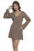 Vestido Curto Viscocrepe Manga Flare Botão Geométrico - loja online