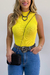Blusa Tricot Gola Alta Sem Manga - loja online