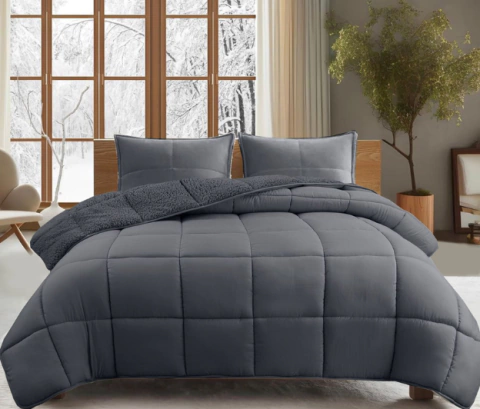 Acolchado con Corderito Winter Twin Size - Gris Oscuro - comprar online