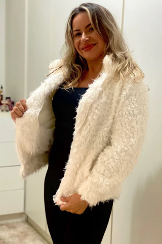 Casaco Jaqueta Teddy Off White - comprar online