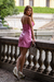 Vestido Curto Rosa de Couro Sintético Grace Cor-de-rosa - loja online