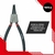 YATO HERRAMIENTAS YT-2145  Pinza para anillos Seeger curva exterior de 200 mm, fabricada en acero al cromo vanadio CRV 40, con acabado pulido y niquelado. pinza para seguro seeger