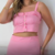 TOP DE ALÇA C/BABADO FRT LISO - comprar online