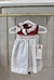 VESTIDO BURDEOS CON ORGANDY BEIGE