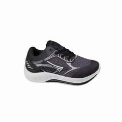 Zapatilla Deportiva Kids Negra/Grafito Blanco Zeus