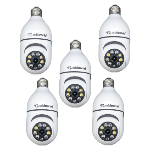 Kit 5 Camera Ip Segurança Lampada Panoramica Rastreio Wifi Espia