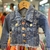 jaqueta jeans com perolas