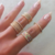 Anel aparador cravejado com cristais banhado a ouro 18k - comprar online
