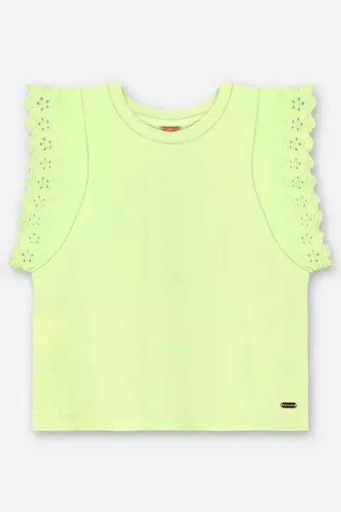 46246-BLUSA MANGA CURTA EM MEIA MALHA 10 120312 VERDE LIMAO/ 10 e 12 anos