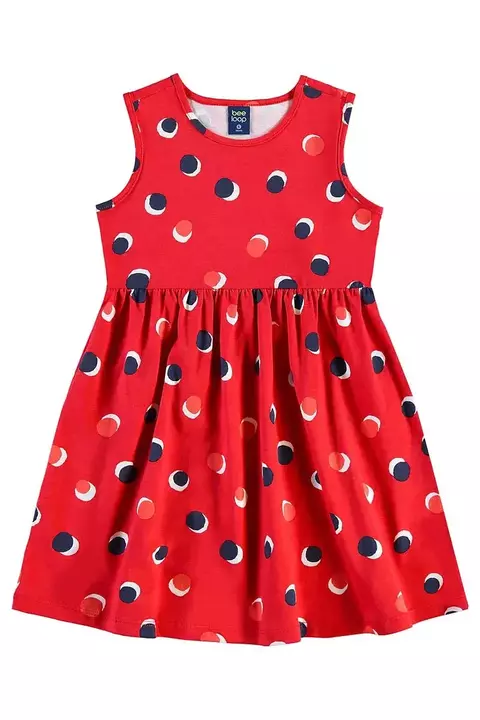 VESTIDO REGATA EM MEIA MALHA VERMELHO DE BOLINHAS - BEE LOOP - 18141