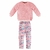 Conjunto blusão pelo sintético e calça malha flanelada Upbaby rosa flour