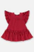 VESTIDO EM MEIA MALHA E TRICOLINE VERMELHO