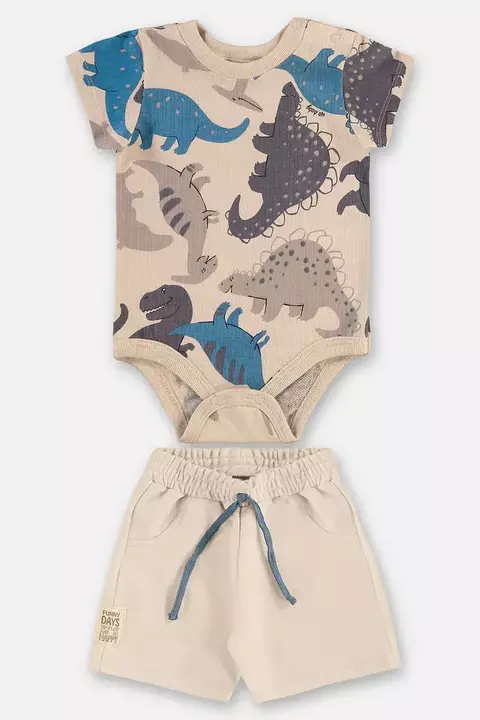 46151- Conjunto Body em malhão rustic e bermuda em moletom sem felpa/ cor AB2296/ TAMANHO M