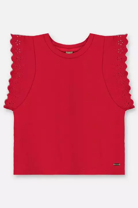 46246 - BLUSA MANGA CURTA EM MEIA MALHA 191763 VERMELHO