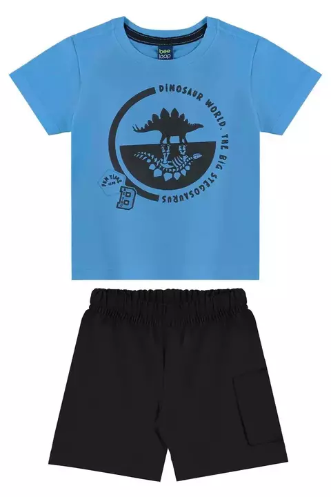 CONJUNTO CAMISETA EM MEIA MALHA E BERMUDA MOLETON SEM FELPA - BEE LOOP - 18154