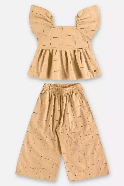 CONJUNTO BLUSA E CALÇA EM LAISE COM FORRO EM MEIA MALHA - UPBABY - 46042