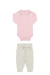 CONJUNTO FEM BODY EM MALHA E CALCA SUEDINE