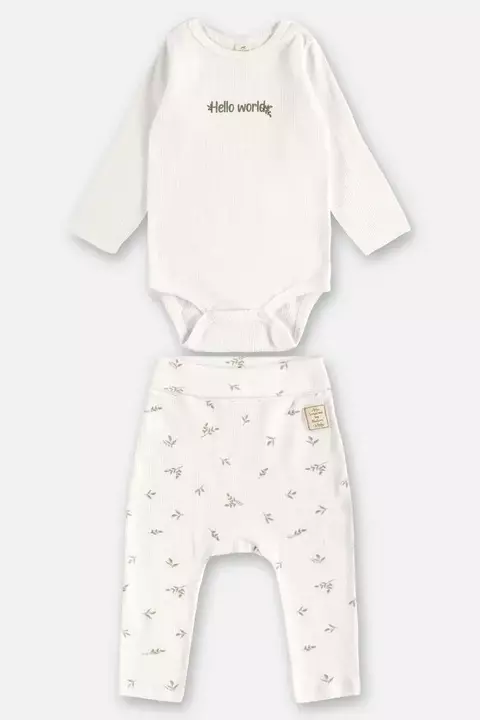 46167- Conjunto body em ribana e calça em ribana sustentável estampa digital./ cor 106/ tamanho m