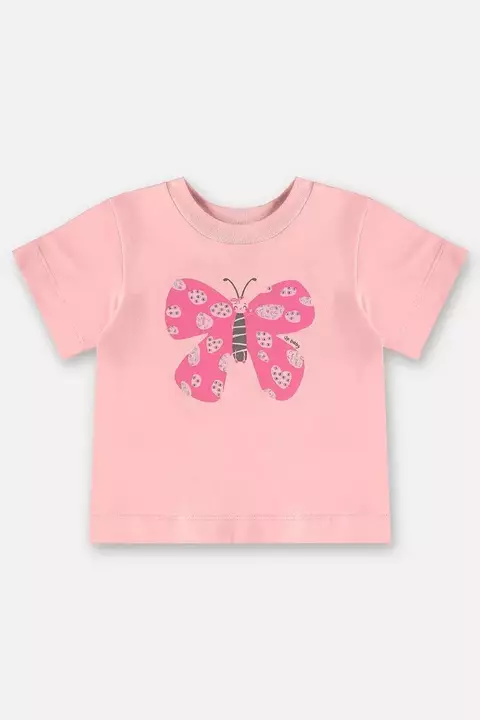 46019- BLUSA MANGA CURTA EM MEIA MALHA 12 131906 ROSA/ 12 anos