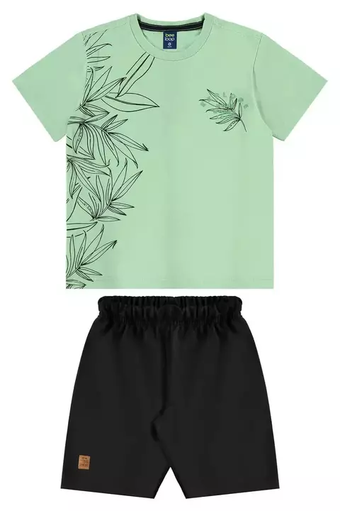 18169- Conjunto camiseta em meia malha e bermuda em moletom sem felpa / 6 anos