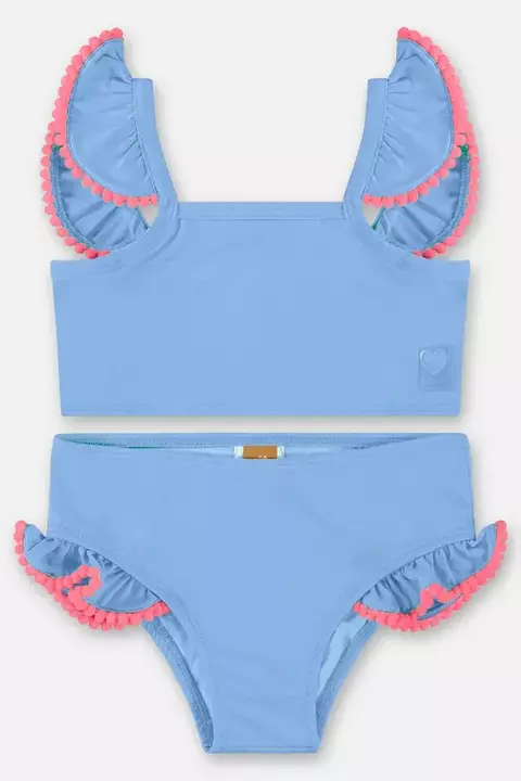 45396- BIQUINI EM MALHA UV 153922 AZUL CEU/ 04 e 10 anos