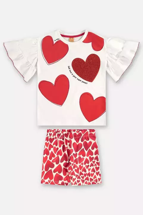 46031- CONJUNTO BLUSA EM MEIA MALHA E BERMUDA COTTON 04 000106 NATURAL/ 04, 06 e 08