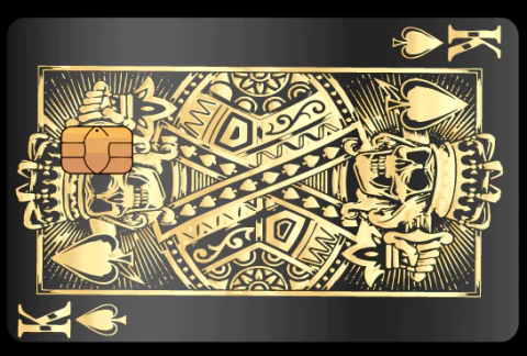 TARJETA METALICA REY KING SKULL POKER PREMIUM - SLOT CHIP