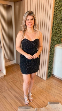 CONJUNTO DE JEANS PRETO COM BRILHO