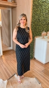 CONJUNTO JEANS DE SAIA COM BRILHO