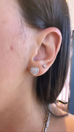 Brinco Coração Diamantes. - comprar online